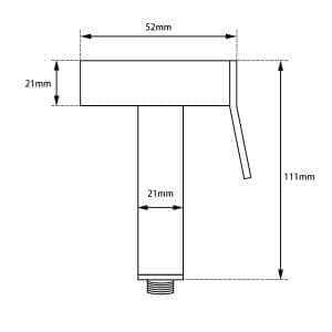 Square Gun Metal Grey Gold Toilet Bidet Spray Kit with Stainless Steel Hose | GM0009E-SS.SH