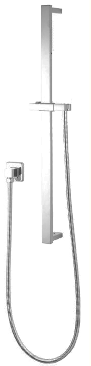 Square Brushed Nickel Hand Shower Rail without Handheld Shower | BU2137.SH.N