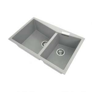 Concrete Grey Carysil CGDB 3220 Double Bowl Stone Kitchen Sink – 800x500mm | TWM-3220G