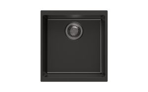 Matt Black Carysil Enigma N100M Granite Single Bowl Stone Kitchen Sink – 430x460x200mm | TWM-EN100M