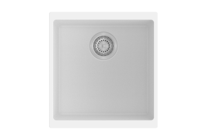 White Carysil Enigma N100M Granite Single Bowl Stone Kitchen Sink – 430x460x200mm | TWM-EN100MW