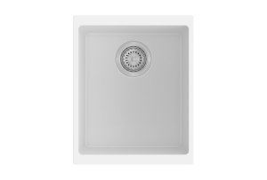 White Carysil Enigma N100N Granite Single Bowl Stone Kitchen Sink – 370x460x200mm | TWM-EN100NW