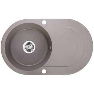 Laveo Dafne Grey Granite Single Bowl with Drain Board Stone Kitchen Sink – 470x780x204mm | LO-SBD581T