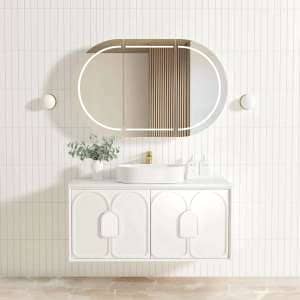 1200mm Laguna Satin White Wall Hung Vanity Cabinet | LG1200W