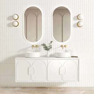 1500mm Laguna Satin White Wall Hung Vanity Cabinet | LG1500W