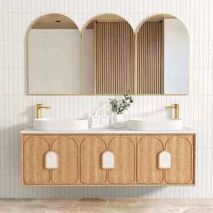 1800mm Laguna Natural American Oak Wall Hung Vanity Cabinet | LG1800N