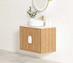 600mm Laguna Natural American Oak Wall Hung Vanity Cabinet | LG600N