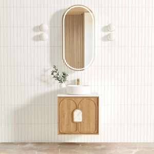 600mm Laguna Natural American Oak Wall Hung Vanity Cabinet | LG600N