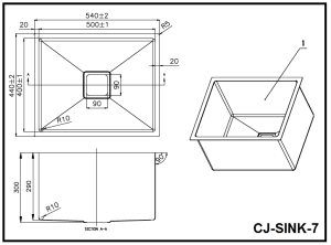 Scratch Resistant Sandblasted Nano Glaze Extra Deep Sink – 540x450x300 | CJ-SINK-7N