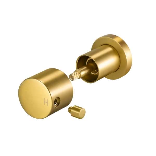 LUCID PIN Round Brushed Brass/Gold Shower Wall Taps | BUYG0007.ST