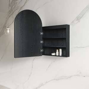 LED Archie Shaving Cabinet Black Oak | LED-ARSV9060B