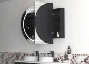 LED BONDI 1500×900 Shaving Cabinet Black Oak | LED-BOSV1590B