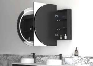 LED BONDI 1800×900 Shaving Cabinet Black Oak | LED-BOSV1890B