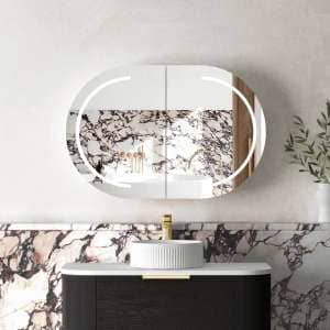 LED BONDI 900×600 Shaving Cabinet Black Oak | LED-BOSV9060B