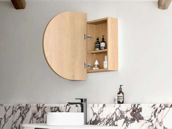 LED BONDI 900x600 Shaving Cabinet Natural Oak | LED-BOSV9060N