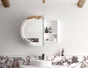 LED BONDI 900×600 Shaving Cabinet Matte White | LED-BOSV9060W