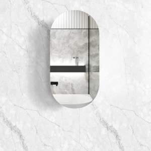 NOOSA Pill Shape Black Oak Shaving cabinet | SOV9045B