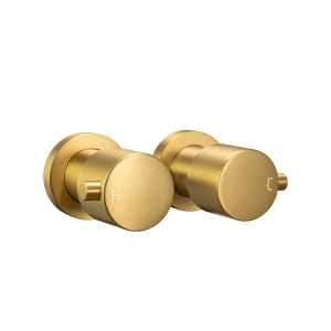 LUCID PIN Round Brushed Brass/Gold Shower Wall Taps – WT07 | BUYG0007.ST