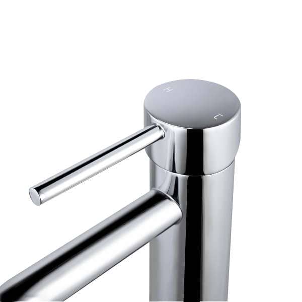Lucid Round Chrome Tall Basin Mixer Tap Crooked Water Spout | CH0151.BM