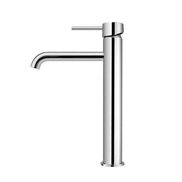 Lucid Round Chrome Tall Basin Mixer Tap Crooked Water Spout | CH0151.BM