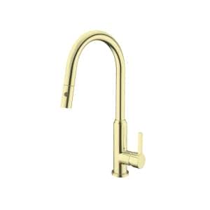 Nero Pearl Pull Out Sink Mixer With Vegie Spray Function Brushed Gold | NR231708BG