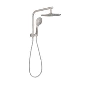 Nero Mecca 2 In 1 Twin Shower Brushed Nickel | NR250805bBN