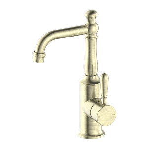 Nero York Basin Mixer With Metal Lever Aged Brass | NR69210102AB
