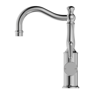 Nero York Basin Mixer Hook Spout With Metal Lever Chrome | NR69210202CH