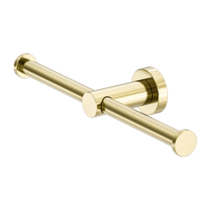 Nero Mecca Double Toilet Roll Holder Brushed Gold | NR1986dBG