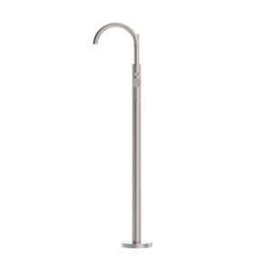 Nero Mecca Round Freestanding Mixer With Hand Shower Brushed Nickel | NR210903aBN
