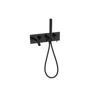 Nero Mecca Wall Mount Bath Mixer With Hand Shower Matte Black | NR221903dMB
