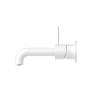 Nero Mecca Wall Basin/Bath Mixer Separete Back Plate Handle Up 185mm Matte White | NR221910D185MW