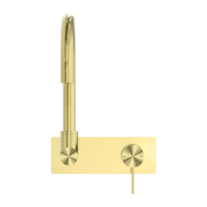 Nero Mecca Wall Basin/Bath Mixer Swivel Spout Brushed Gold | NR221910QBG