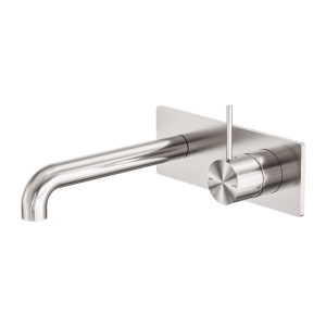 Nero Mecca Wall Basin/Bath Mixer Handle Up 230mm Brushed Nickel | NR221910B230BN