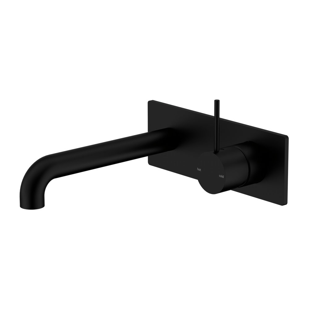 Nero Mecca Wall Basin/Bath Mixer Handle Up 120mm Matte Black