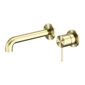 Nero Mecca Wall Basin/Bath Mixer Separate Back Plate 120mm Brushed Gold | NR221910C120BG