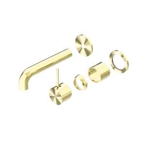 Nero Mecca Wall Basin/Bath Mixer Separete Back Plate Handle Up 185mm Trim Kits Only Brushed Gold | NR221910D185TBG