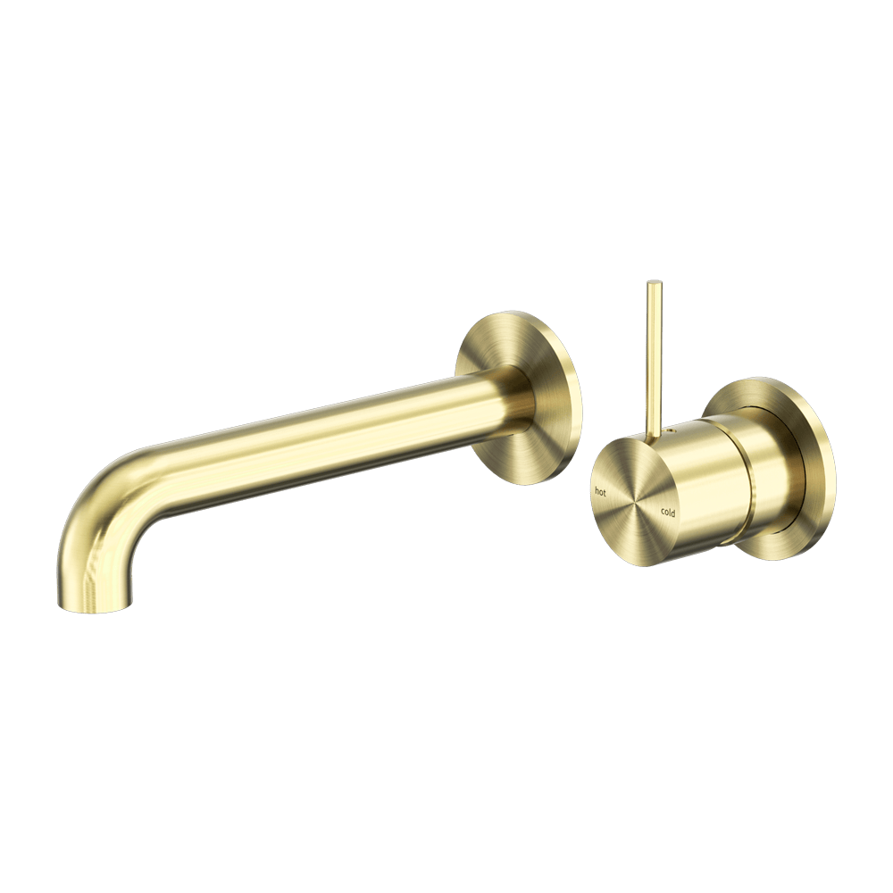 Nero Mecca Wall Basin/Bath Mixer Separate Back Plate Handle Up 260mm