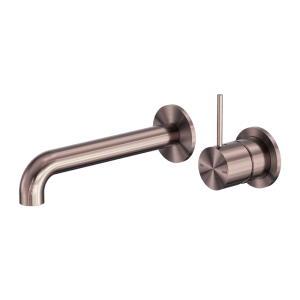 Nero Mecca Wall Basin/Bath Mixer Separate Back Plate Handle Up 260mm Brushed Bronze | NR221910D260BZ