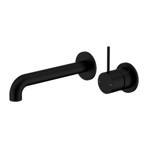 Nero Mecca Wall Basin/Bath Mixer Separate Back Plate Handle Up 260mm Matte Black | NR221910D260MB