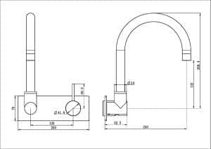 Nero Mecca Wall Basin/Bath Mixer Swivel Spout Handle Up Trim Kits Only Matte Black | NR221910PTMB