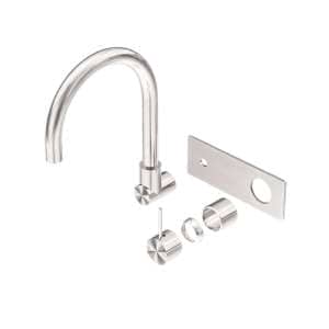 Nero Mecca Wall Basin/Bath Mixer Swivel Spout Handle Up Trim Kits Only Brushed Nickel | NR221910PTBN