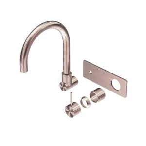 Nero Mecca Wall Basin/Bath Mixer Swivel Spout Handle Up Trim Kits Only Brushed Bronze | NR221910PTBZ