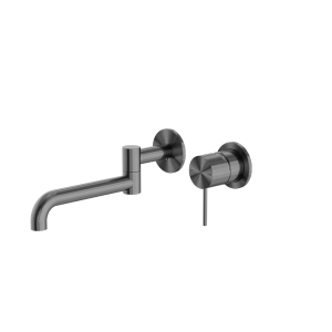 Nero Mecca Wall Basin/Bath Mixer Swivel Spout 225mm Gun Metal | NR221910RGM