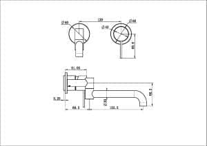 Nero Mecca Wall Basin/Bath Mixer Swivel Spout 225mm Trim Kits Only Brushed Bronze | NR221910RTBZ