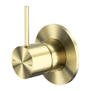 Nero Mecca Shower Mixer Handle Up 80mm Plate Brushed Gold | NR221911BBG