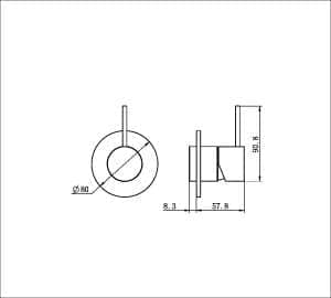 Nero Mecca Shower Mixer Handle Up 80mm Plate Trim Kits Only Matte Black | NR221911BTMB