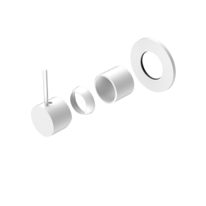 Nero Mecca Shower Mixer Handle Up 80mm Plate Trim Kits Only Matte White | NR221911BTMW