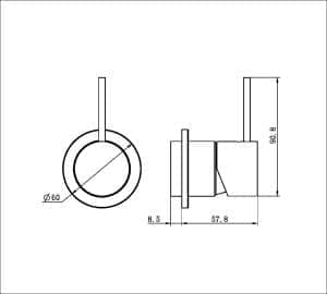 Nero Mecca Shower Mixer 60mm Handle Up Plate Trim Kits Only Matte Black | NR221911JTMB