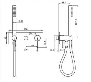 Nero Mecca Shower Mixer Divertor System Trim Kits Only Matte White | NR221912ETMW